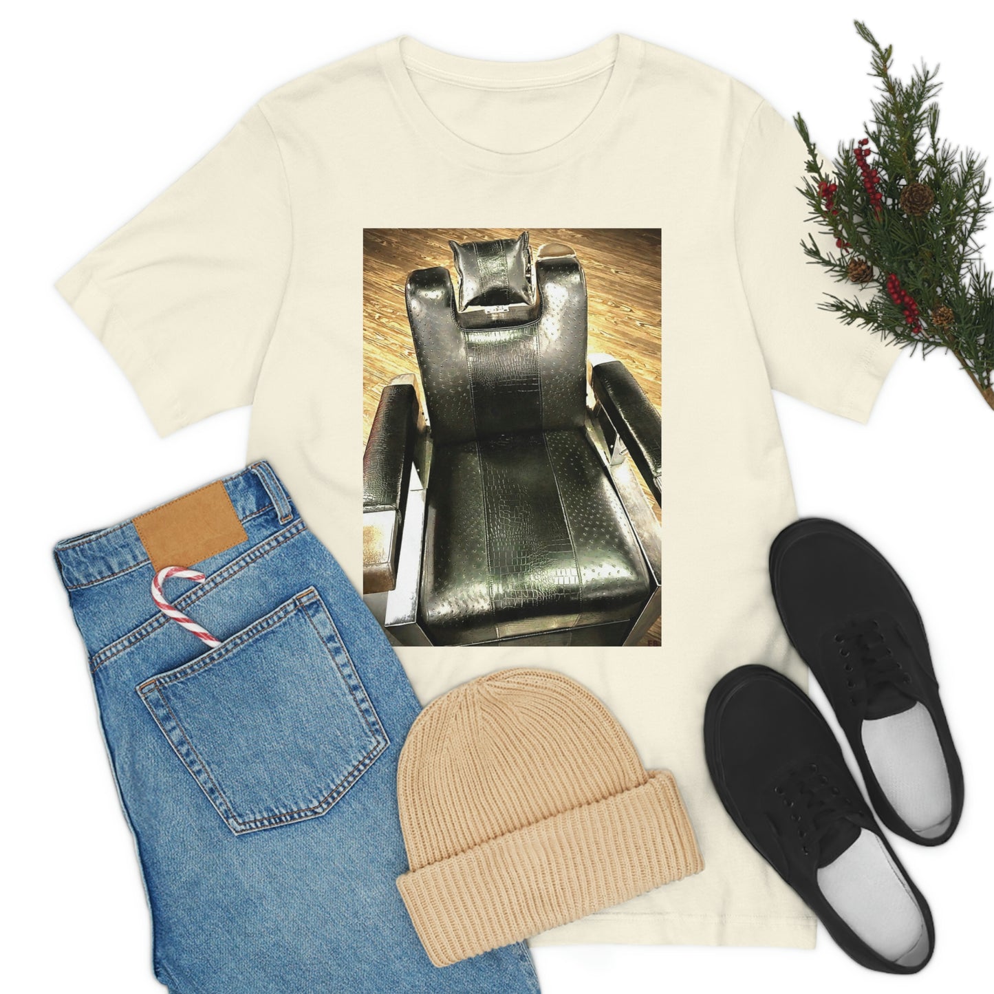 Unisex Short Sleeve Barber Chair Tee