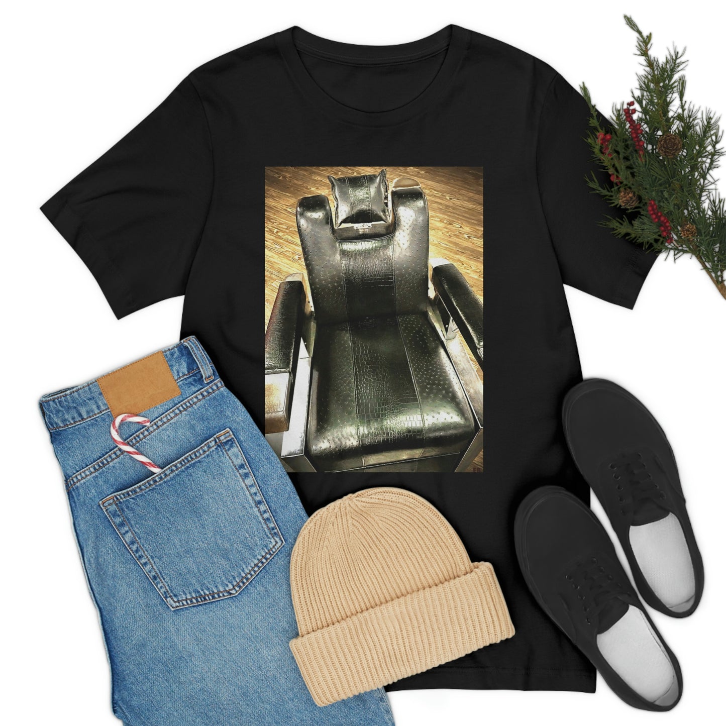 Unisex Short Sleeve Barber Chair Tee