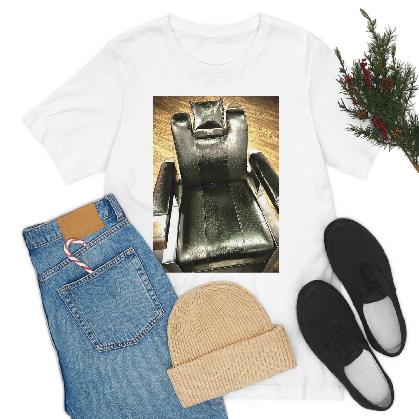 Unisex Short Sleeve Barber Chair Tee