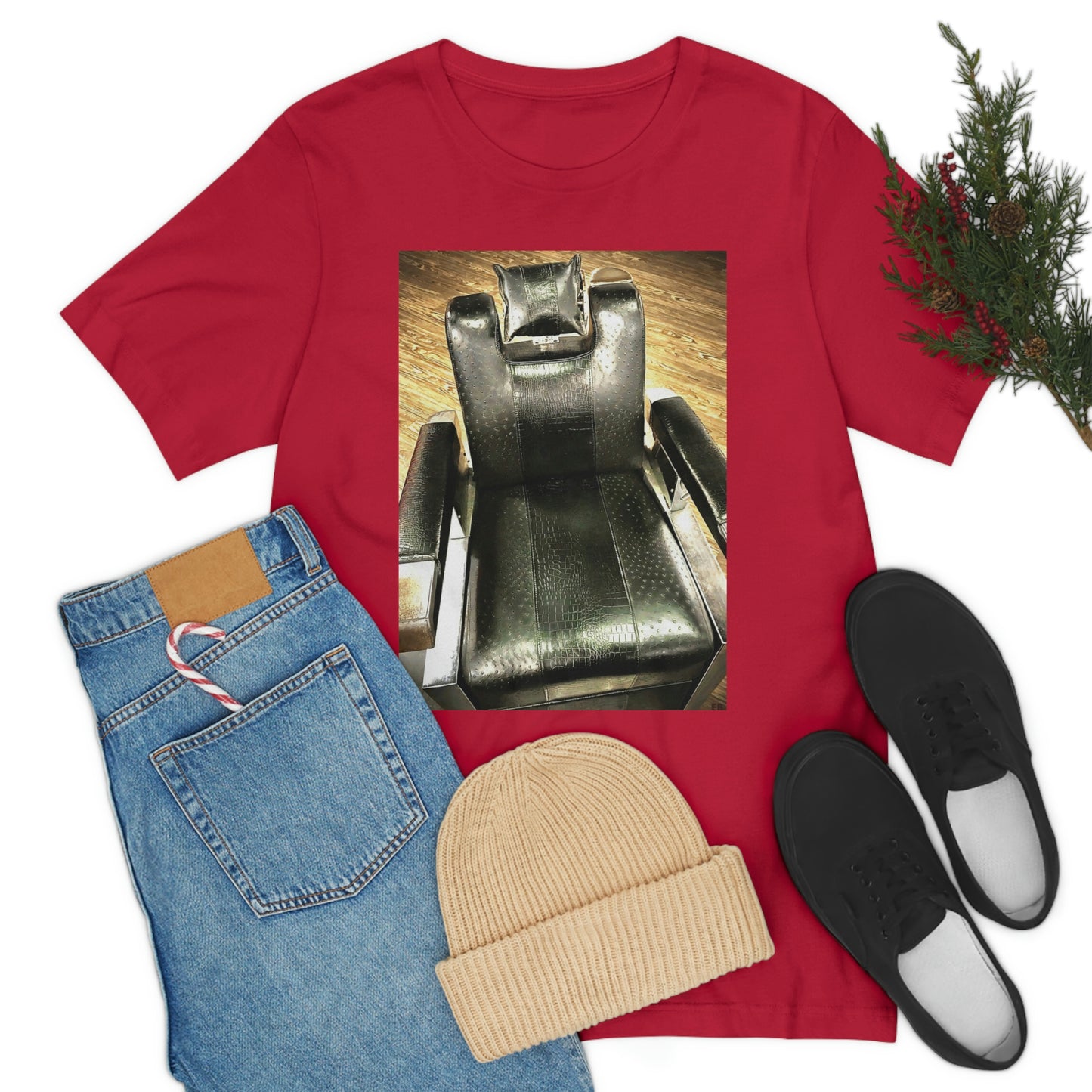 Unisex Short Sleeve Barber Chair Tee