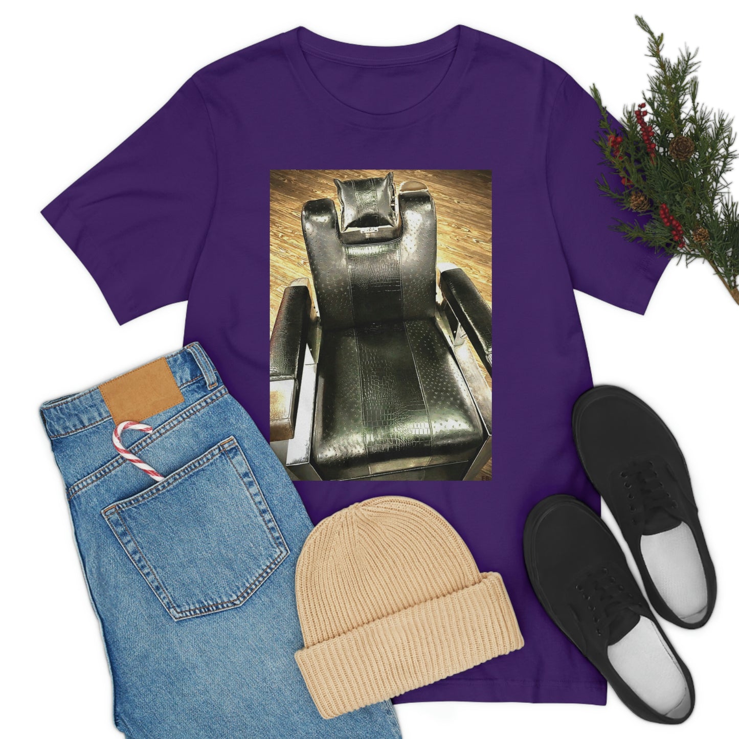 Unisex Short Sleeve Barber Chair Tee